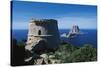 Pirate Tower and Es Vedra, Ibiza (Unesco World Heritage List, 1999), Balearic Islands, Spain-null-Stretched Canvas