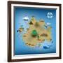 Pirate Treasure Map-miskokordic-Framed Premium Giclee Print