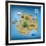 Pirate Treasure Map-miskokordic-Framed Art Print