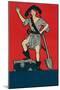 Pirate Woman with Treasure and Shovel-Found Image Press-Mounted Giclee Print