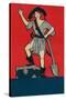 Pirate Woman with Treasure and Shovel-Found Image Press-Stretched Canvas