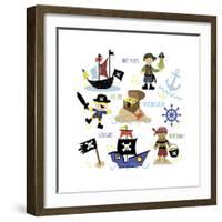 Pirates and Ships-Erin Clark-Framed Giclee Print