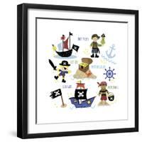 Pirates and Ships-Erin Clark-Framed Giclee Print