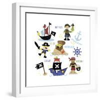 Pirates and Ships-Erin Clark-Framed Giclee Print