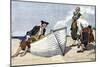 Pirates Around a Rowboat on An Island-null-Mounted Giclee Print