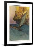 Pirates Attacking a Spanish Galleon in the West Indies-Howard Pyle-Framed Photographic Print