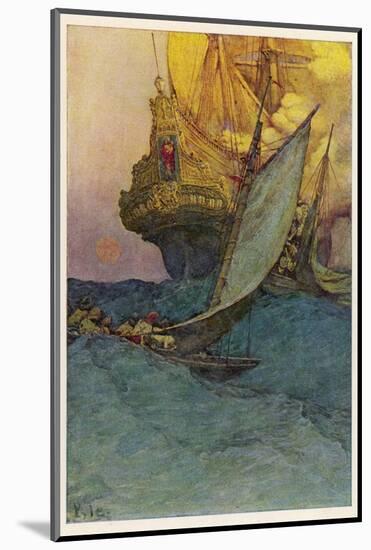 Pirates Attacking a Spanish Galleon in the West Indies-Howard Pyle-Mounted Photographic Print