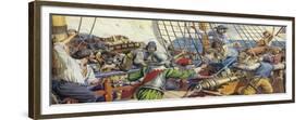 Pirates Attacking a Spanish Galleon-Mike White-Framed Giclee Print