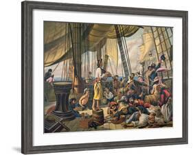 Pirates Attempting to Foil a Us Navy Ship by Posing as an Innocent Merchant Vessel-null-Framed Giclee Print