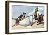 Pirates Chatting around a Canoe on the Beach of a Deserte Island of the Caribbean Sea, 18Th Century-null-Framed Giclee Print