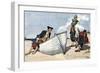 Pirates Chatting around a Canoe on the Beach of a Deserte Island of the Caribbean Sea, 18Th Century-null-Framed Giclee Print