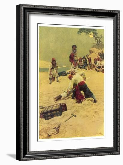 Pirates Disputing Who Shall be Captain-Howard Pyle-Framed Photographic Print