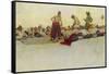 Pirates Dividing the Treasure-Howard Pyle-Framed Stretched Canvas