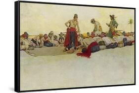 Pirates Dividing the Treasure-Howard Pyle-Framed Stretched Canvas