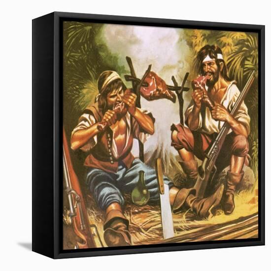 Pirates Eating Meat-Ron Embleton-Framed Stretched Canvas