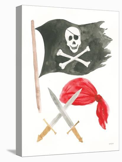 Pirates II on White-Jenaya Jackson-Stretched Canvas