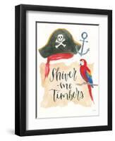 Pirates IV on White-Jenaya Jackson-Framed Art Print