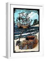 Pirates - Scratchboard-Lantern Press-Framed Art Print