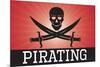 Pirating Red Pirate-null-Mounted Art Print