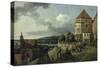 Pirna Seen from Sonnenstein Castle, Between 1753-55-Canaletto-Stretched Canvas
