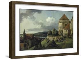 Pirna Seen from Sonnenstein Castle, Between 1753-55-Canaletto-Framed Giclee Print