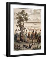Pirogue Races, Bassac River, Atlas du Voyage D'Exploration de LIndochine by Doudart de Lagree-Louis Delaporte-Framed Giclee Print