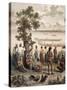 Pirogue Races, Bassac River, Atlas du Voyage D'Exploration de LIndochine by Doudart de Lagree-Louis Delaporte-Stretched Canvas