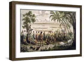 Pirogue Races on the Bassac River, from "Atlas Du Voyage D'Exploration De L'Indochine"-Louis Delaporte-Framed Giclee Print