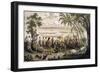 Pirogue Races on the Bassac River, from "Atlas Du Voyage D'Exploration De L'Indochine"-Louis Delaporte-Framed Giclee Print