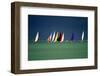 Pirogues on the Horizon in Front of Dark Clouds (Mauritius)-Paul Banton-Framed Photographic Print