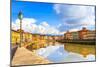 Pisa, Arno River, Lamp and Buildings Reflection. Lungarno View. Tuscany, Italy-stevanzz-Mounted Photographic Print