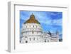 Pisa Baptistery of St. John and Leaning Tower of Pisa, Tuscany Italy. Completed in 1300's.-William Perry-Framed Photographic Print