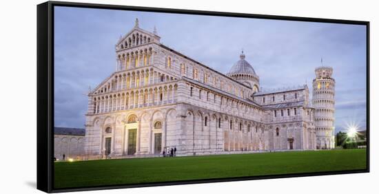 Pisa, Campo Dei Miracoli, Tuscany. Cathedral and Leaning Tower at Dusk, Long Exposure-Francesco Riccardo Iacomino-Framed Stretched Canvas