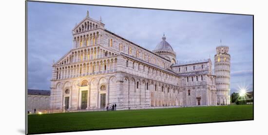 Pisa, Campo Dei Miracoli, Tuscany. Cathedral and Leaning Tower at Dusk, Long Exposure-Francesco Riccardo Iacomino-Mounted Photographic Print