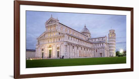 Pisa, Campo Dei Miracoli, Tuscany. Cathedral and Leaning Tower at Dusk, Long Exposure-Francesco Riccardo Iacomino-Framed Photographic Print