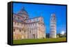 Pisa, Italy. Catherdral and the Leaning Tower of Pisa at Piazza Dei Miracoli.-Patryk Kosmider-Framed Stretched Canvas