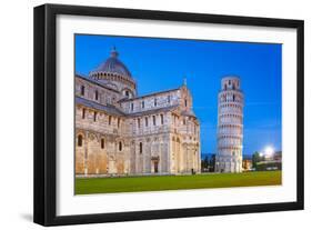 Pisa, Italy. Catherdral and the Leaning Tower of Pisa at Piazza Dei Miracoli.-Patryk Kosmider-Framed Premium Photographic Print