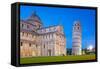 Pisa, Italy. Catherdral and the Leaning Tower of Pisa at Piazza Dei Miracoli.-Patryk Kosmider-Framed Stretched Canvas