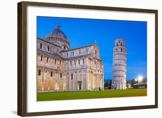 Pisa, Italy. Catherdral and the Leaning Tower of Pisa at Piazza Dei Miracoli.-Patryk Kosmider-Framed Photographic Print