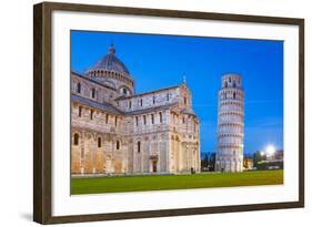 Pisa, Italy. Catherdral and the Leaning Tower of Pisa at Piazza Dei Miracoli.-Patryk Kosmider-Framed Photographic Print