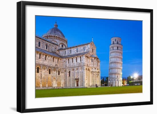 Pisa, Italy. Catherdral and the Leaning Tower of Pisa at Piazza Dei Miracoli.-Patryk Kosmider-Framed Photographic Print