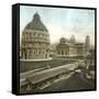 Pisa (Italy), the Baptistery, the Cathedral and the Leaning Tower (Bell Tower), Circa 1895-Leon, Levy et Fils-Framed Stretched Canvas