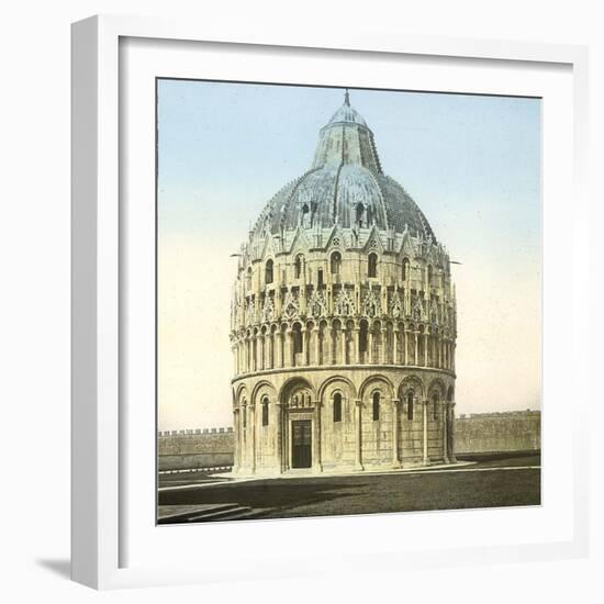 Pisa (Italy), the Baptistery (XIIth-XIVth Century), Circa 1895-Leon, Levy et Fils-Framed Photographic Print