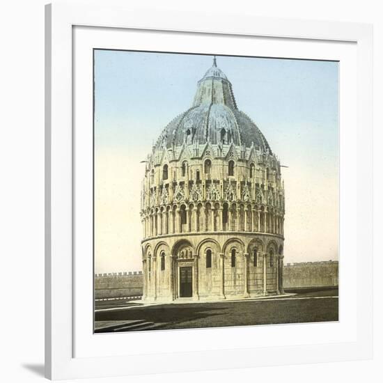 Pisa (Italy), the Baptistery (XIIth-XIVth Century), Circa 1895-Leon, Levy et Fils-Framed Photographic Print
