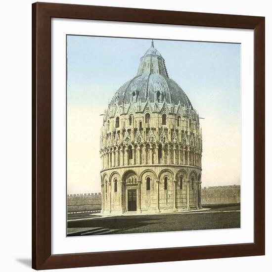 Pisa (Italy), the Baptistery (XIIth-XIVth Century), Circa 1895-Leon, Levy et Fils-Framed Photographic Print