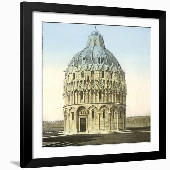 Pisa (Italy), the Baptistery (XIIth-XIVth Century), Circa 1895-Leon, Levy et Fils-Framed Photographic Print