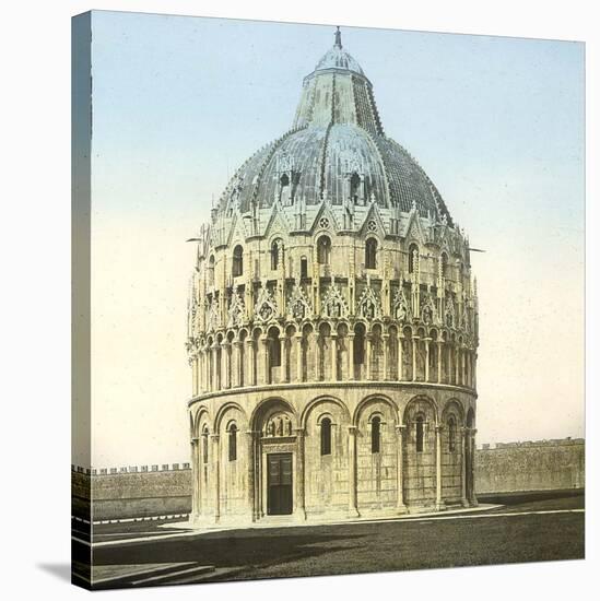 Pisa (Italy), the Baptistery (XIIth-XIVth Century), Circa 1895-Leon, Levy et Fils-Stretched Canvas