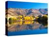 Pisa Range and Lowburn Inlet, Lake Dunstan near Cromwell, Central Otago-David Wall-Stretched Canvas