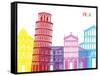 Pisa Skyline Pop-paulrommer-Framed Stretched Canvas