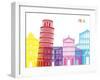 Pisa Skyline Pop-paulrommer-Framed Art Print